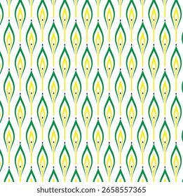 Padrão colorido sem emenda com formas de diamante azul e verde. Design moderno e decorativo adequado para fundos, embalagens e têxteis.