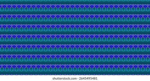 Colorful seamless pattern with blue and teal stylized floral motifs on a textured cyan backdrop. Perfect for textiles, digital backgrounds, or nature-themed design.