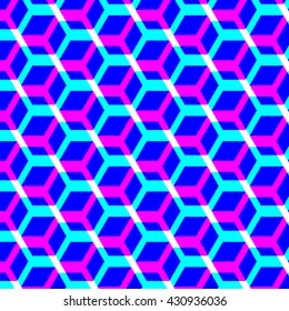 Colorful seamless pattern. Blue, white and pink.