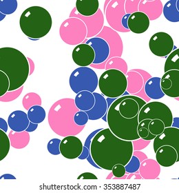 Colorful seamless pattern with bubbles. Vector abstract background.