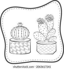 Colorful seamless pattern of cartoon cactus characters with funny face. seamless pattern with different cactus.