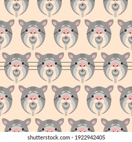 Colorful seamless pattern with cats. Trendy illustration in vector.
