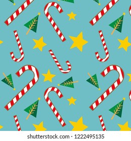 Colorful seamless Pattern with Christmas Elements. Vector illustration