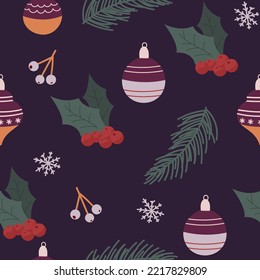 colorful seamless pattern with christmas elements