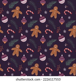 colorful seamless pattern with christmas elements