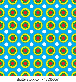 Colorful seamless pattern of circle shape and dot.
