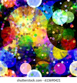 Colorful seamless pattern from circles and dots