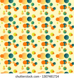 Colorful seamless pattern with circles. Fabric print. Cute abstract background. Vector illustration.