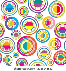 Colorful seamless pattern with circles and round shapes