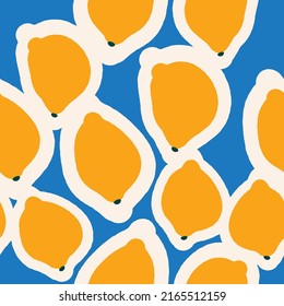Colorful seamless pattern with citruses. Vector cute background, print, wrapping paper