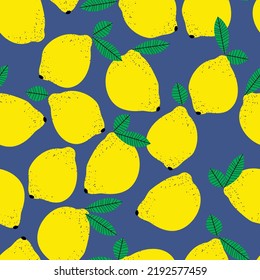 Colorful seamless pattern with citruses. Vector cute background, print, wrapping paper