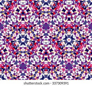 Colorful seamless pattern. Seamless pattern composed of color abstract elements located on white background. Useful as design element for texture, pattern and artistic compositions.
