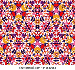 Colorful seamless pattern. Seamless pattern composed of color abstract elements located on white background. Useful as design element for texture, pattern and artistic compositions.