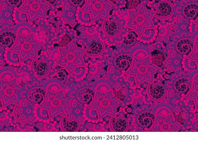 Colorful seamless pattern with crazy psychedelic organic abstract elements.Backgrounds1960s Hippie Art.