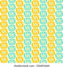 Colorful seamless pattern with curve circles, vertical lines, geometric background
