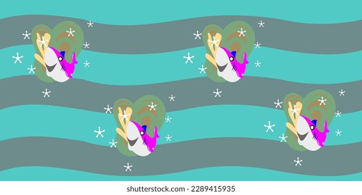 Colorful Seamless Pattern with cute cartoon .vector