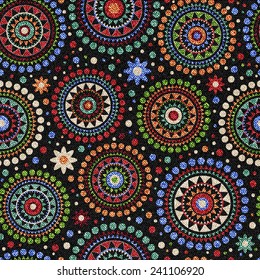 Colorful seamless pattern with decorative elements