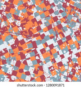 Colorful seamless pattern. Digital pattern with different square colors elements for banner or mobile application. Vector Texture.