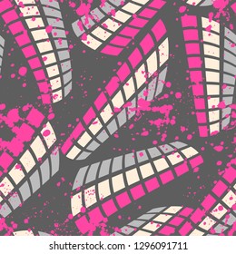 Colorful seamless pattern. Digital pattern with different square colors elements for banner or mobile application. Vector Texture.