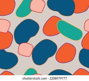 colorful seamless pattern doodle polka dot hand drawn design