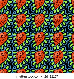Colorful seamless pattern doodles, can be used for wallpaper, pattern fills, web page background, surface textures.