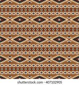 Colorful seamless pattern with ethnic aztec motives. Boho chic style abstract background.