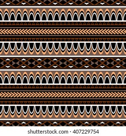 Colorful seamless pattern with ethnic aztec motives. Boho chic style abstract background.