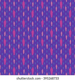 Colorful seamless pattern of falling people. Vector illustration