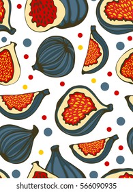 Colorful seamless pattern with figs.
