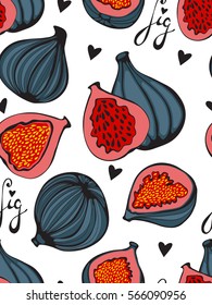 Colorful seamless pattern with figs.