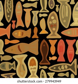 Colorful seamless pattern with fish