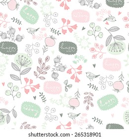Colorful seamless pattern. Floral background. 