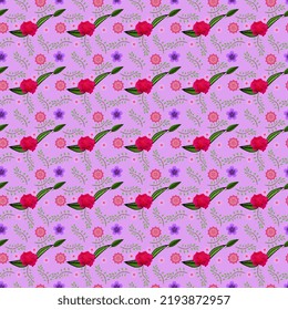 Colorful seamless pattern of flowers background