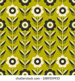 Colorful seamless pattern with flowers. Decorative wallpaper, good for printing. Hand drawn overlapping background, texture, decor elements and shapes. Design backdrop vector. Art print
