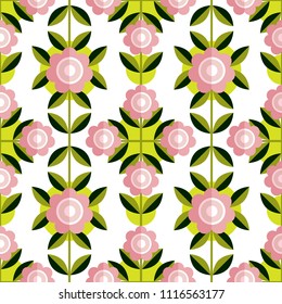 Colorful seamless pattern with flowers. Decorative wallpaper, good for printing. Hand drawn overlapping background, texture, decor elements and shapes. Design backdrop vector. Art print