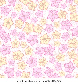 Colorful seamless pattern with flowers. Hand drawn design for fashion, textile, fabric, cloth, material, wrapping paper, tiles, website wallpaper.