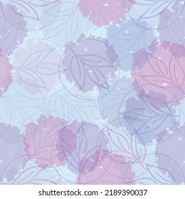 Colorful seamless pattern with flowers on a white background. Delicate multicolored flowers and tropical leaves on pastel background.