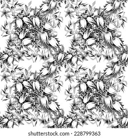 Colorful seamless pattern with flowers on white background vector illustration