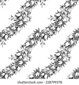 Colorful seamless pattern with flowers on white background vector illustration