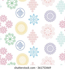 Colorful seamless pattern  folk embroidery