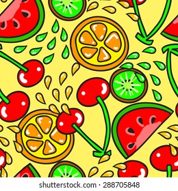 Colorful seamless pattern with fruit