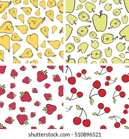Colorful seamless pattern of fruits