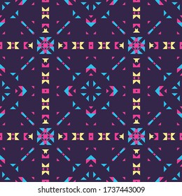 Colorful seamless pattern. Geometric bright background suitable for print designs, posters, cards and vector banner.