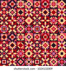 Colorful seamless pattern with geometric figures. Decorative colored wallpaper, good for printing. Hand drawn overlapping background, texture, decor elements, shapes. Design backdrop vector. Art print