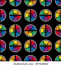 Colorful seamless pattern of geometric shapes in vector.