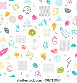 Colorful seamless pattern with geometric shapes. Decorative background with geometric design elements. Vector illustration