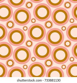 Colorful seamless pattern with geometrical shapes, rings, circles. Wrapping paper, background. Vector illustration.