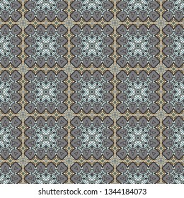 Colorful seamless pattern in gray and blue for textile and design. Home  decor, interior design, cloth design.