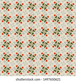 Colorful seamless pattern in gray. green and red for textile and design. Home  decor, interior design, cloth design.