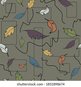 Farbiges, nahtloses Muster mit handgezogenen Herbstblättern. Vector 10 EPS für Ihr kreatives Design